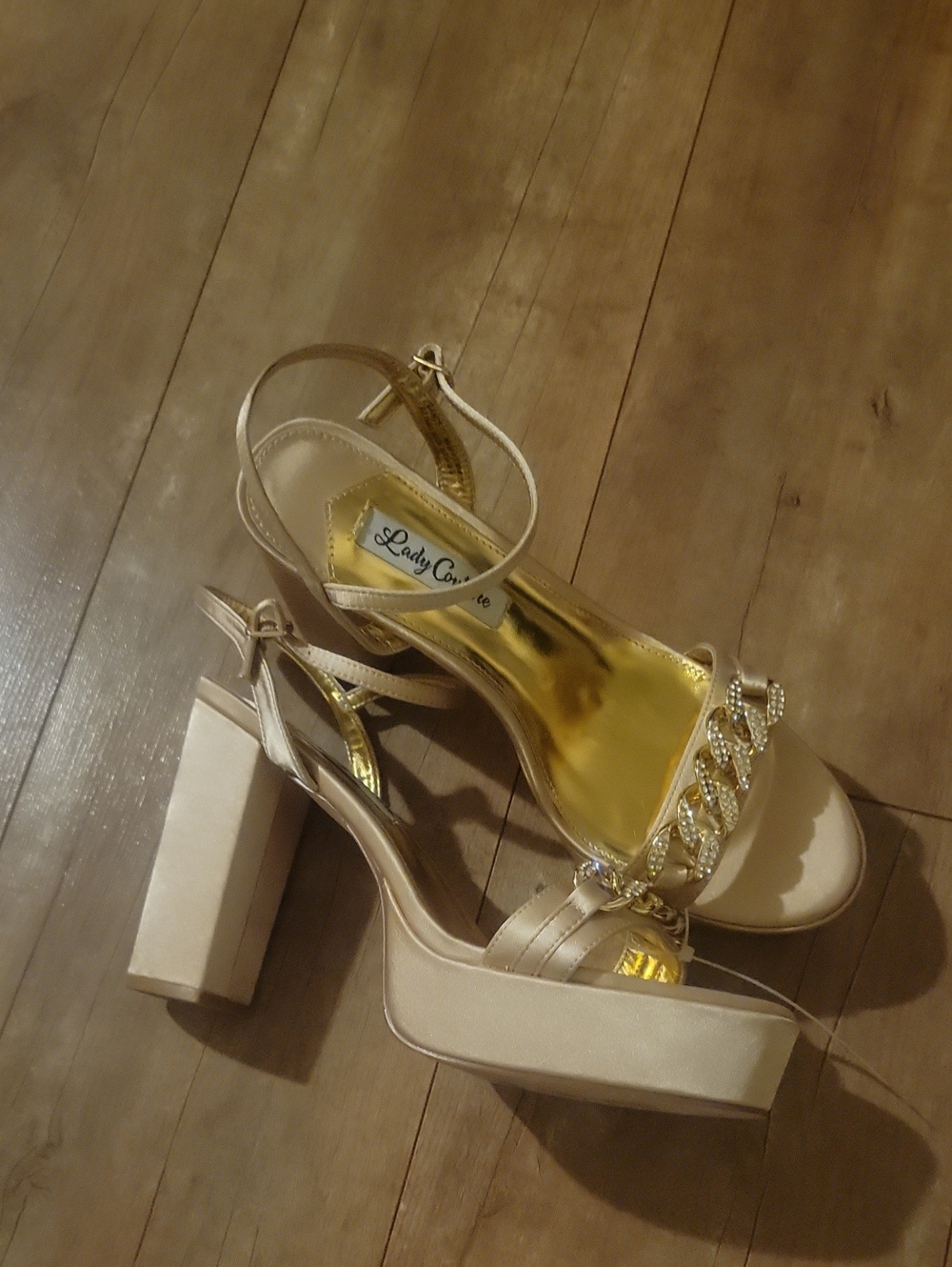 LADY COUTURE Champagne Gold Platform Sandals